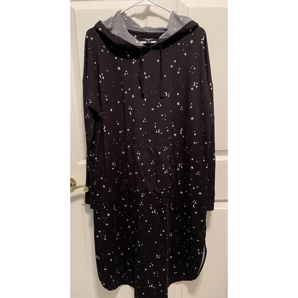 Simply Vera Vera Wang Celestial Print Hooded Lounge Dress or Nightgown Ladies XL